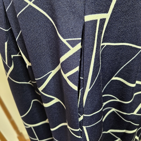 iHot Navy Blue 3/4 Sleeve Midi Pockets Fit and Flare A-Line Swing Dress Sz XL - Picture 7 of 16